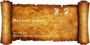 Merten Hunor névjegykártya